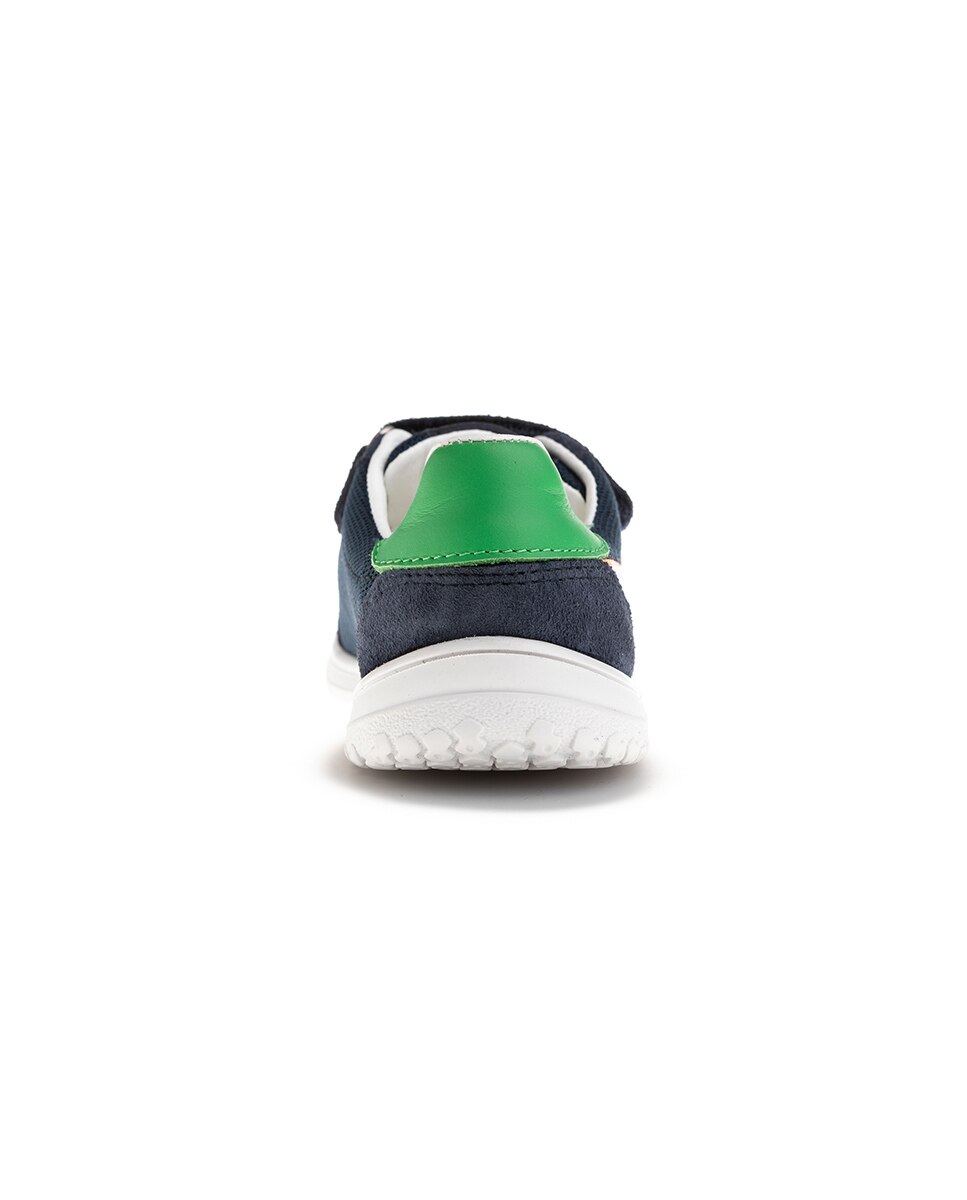 Sapatilhas Infantil Pablosky de Pele e Têxtil Técnico com Velcro Azul-4