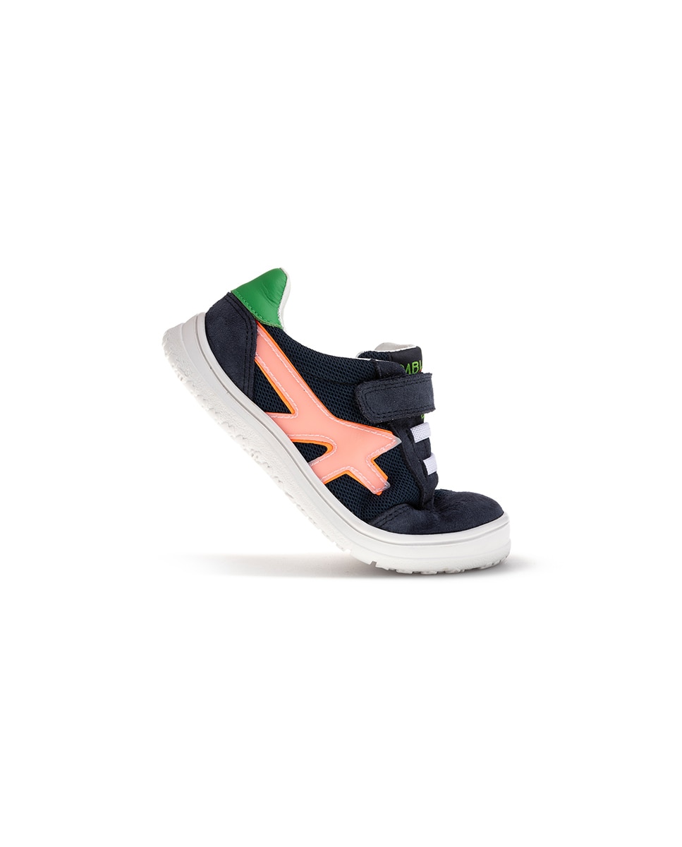 Sapatilhas Infantil Pablosky de Pele e Têxtil Técnico com Velcro Azul-6