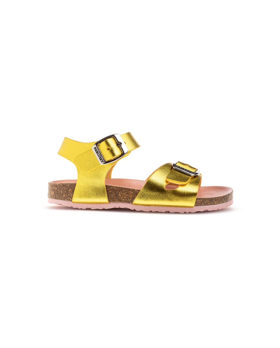 Sandálias Infantil Pablosky de Materiais Reciclados com Fivela Amarelo-5