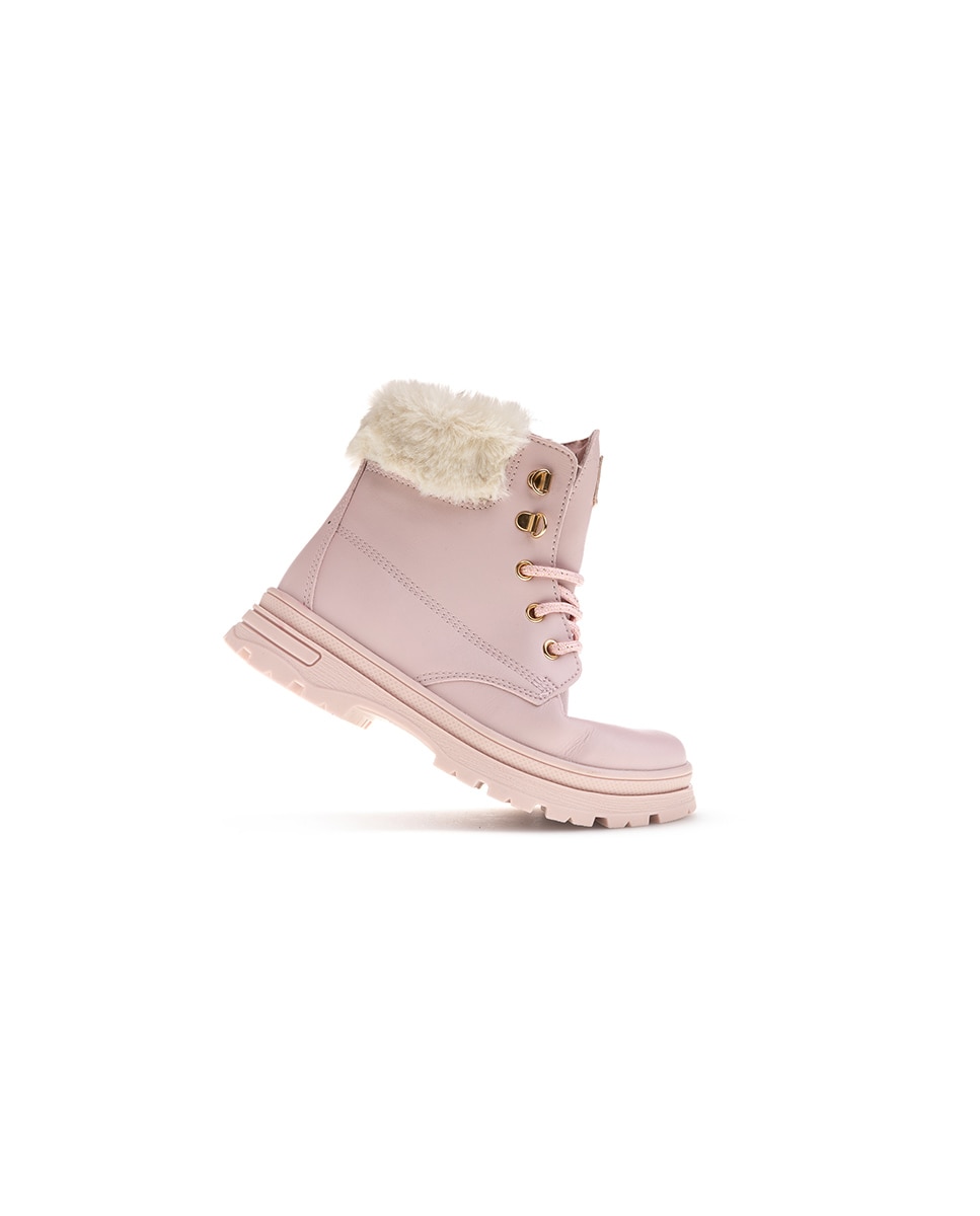 Botas Pablosky de Leader-tech com Atacadores e Fecho Zip Rosa-2