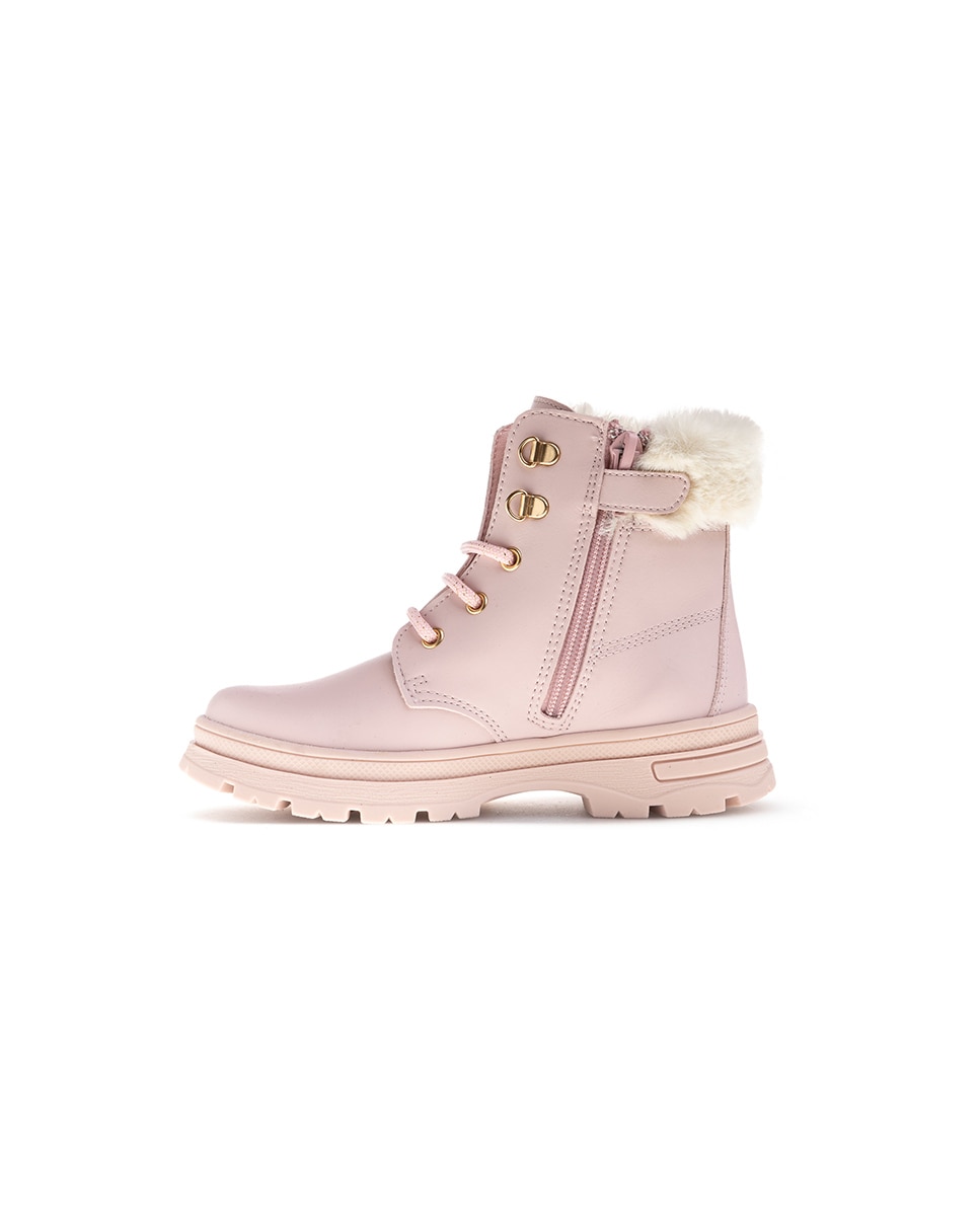 Botas Pablosky de Leader-tech com Atacadores e Fecho Zip Rosa-4