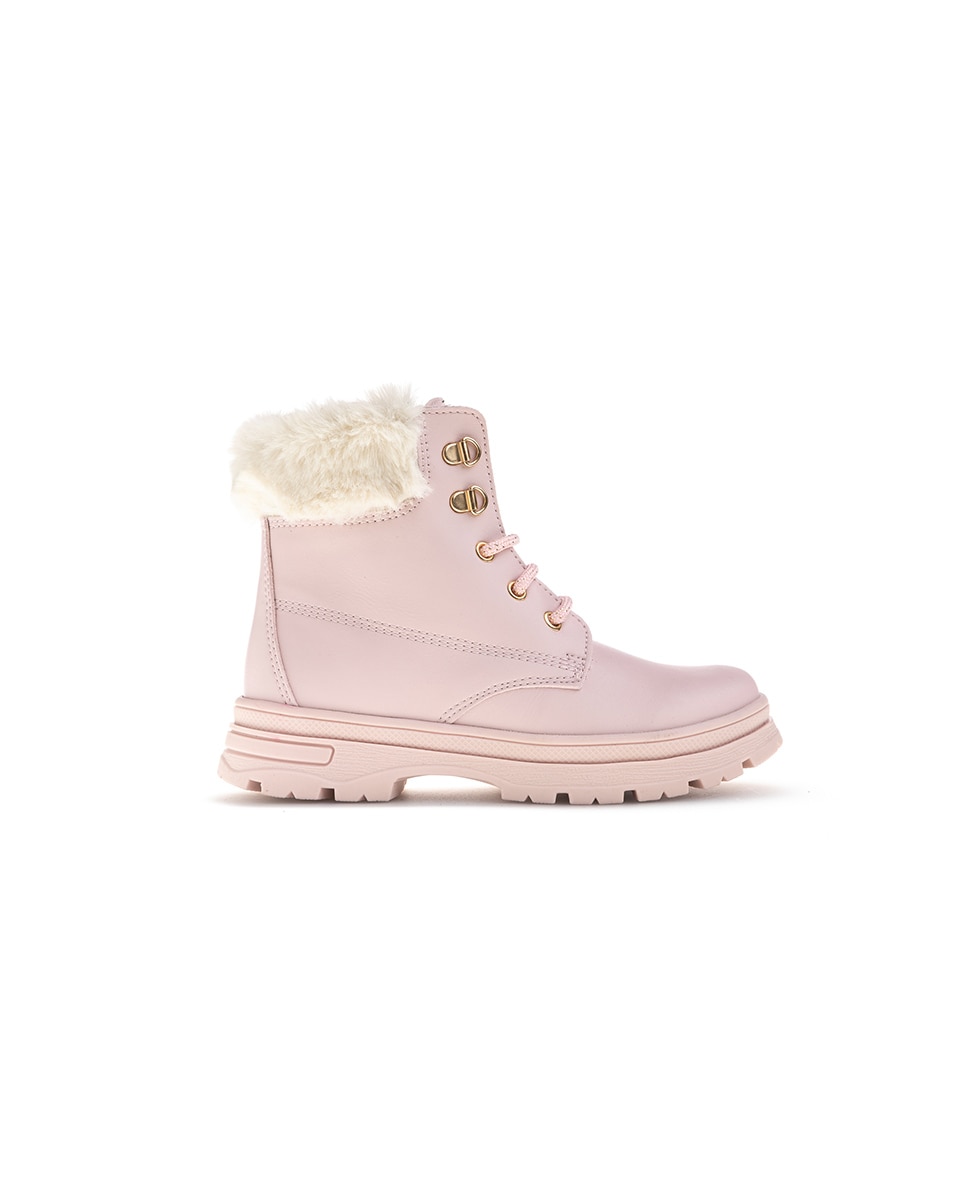 Botas Pablosky de Leader-tech com Atacadores e Fecho Zip Rosa-5
