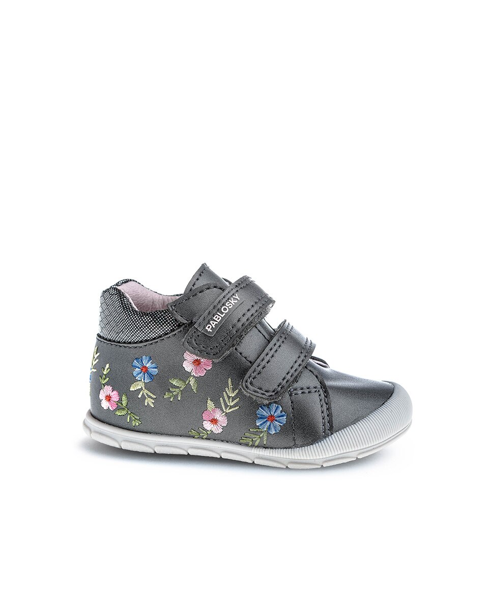 Botas de Bebés Pablosky Têxteis com Velcro Prata-1