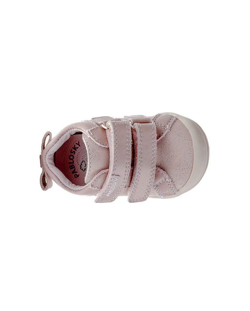 Botas para Bebés Pablosky de Pele com Velcro Rosa-5