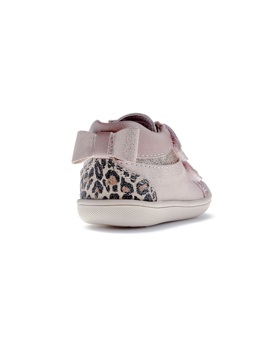 Botas para Bebés Pablosky de Pele com Velcro Rosa-7