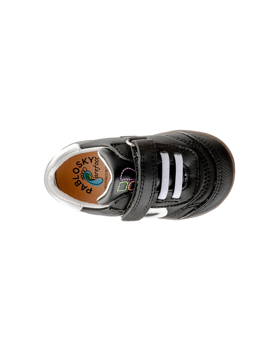 Sapatilhas para Bebés Pablosky de Pele com Velcro Preto-5