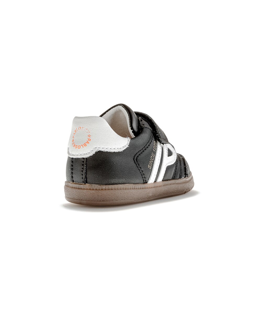 Sapatilhas para Bebés Pablosky de Pele com Velcro Preto-7