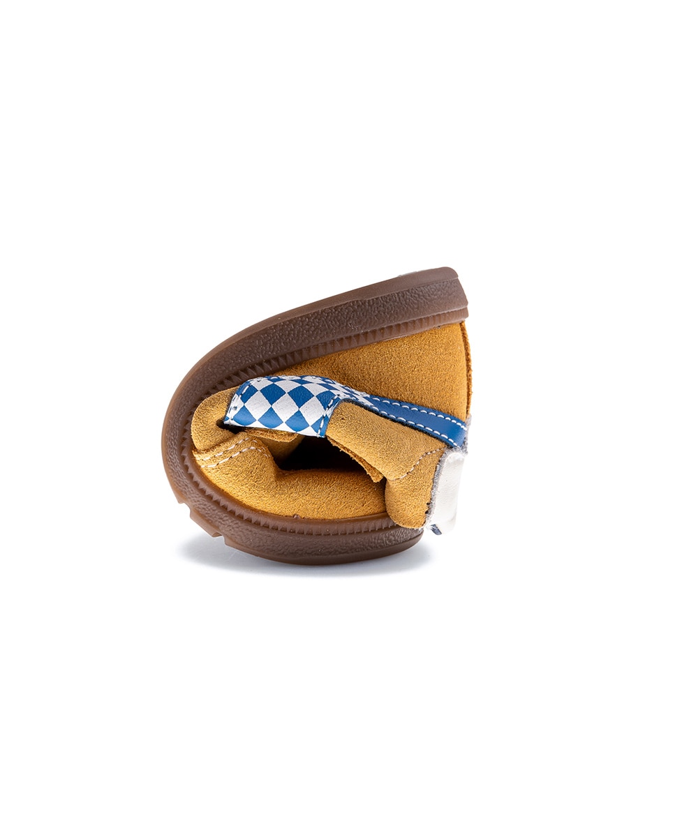 Botas Barefoot em Pele com Fecho Aderente Amarelo-2