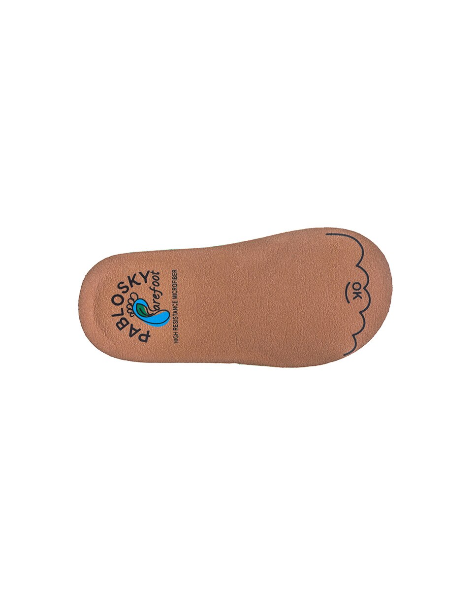 Botas Barefoot em Pele com Fecho Aderente Amarelo-4