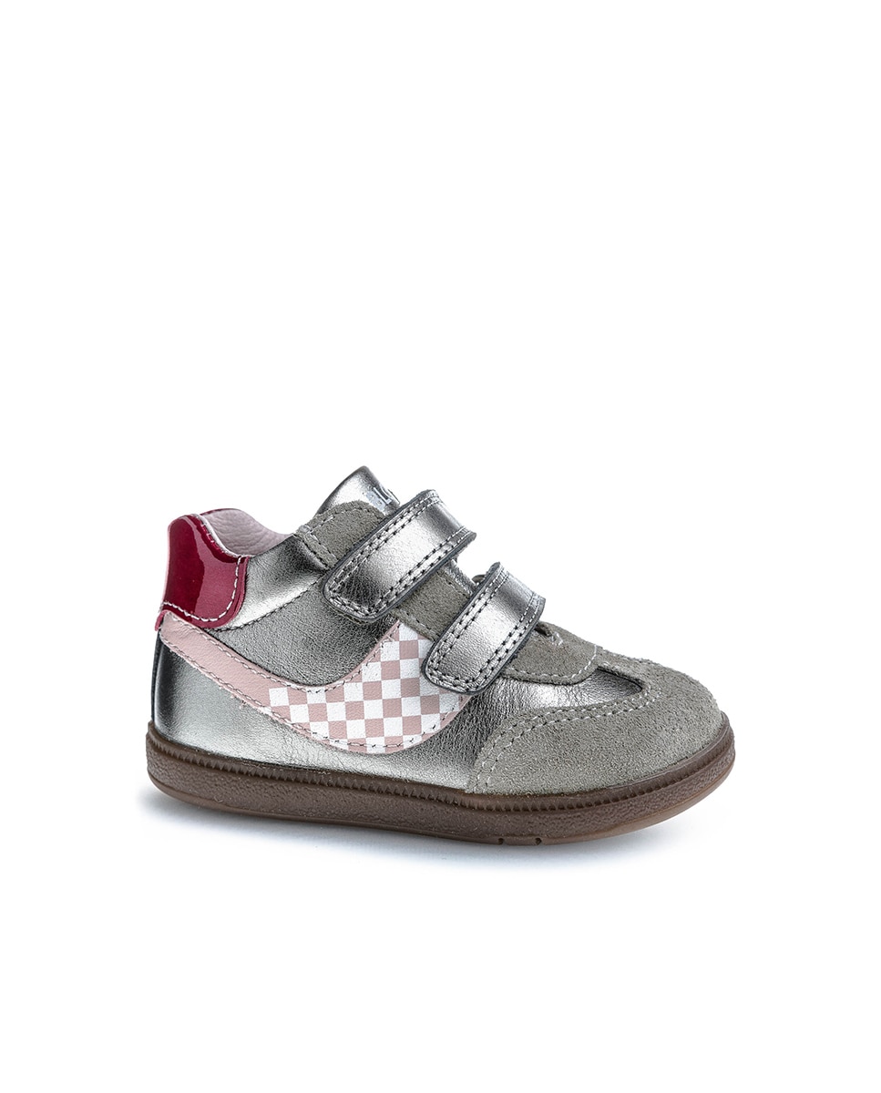 Botas para Bebés Pablosky de Pele com Velcro Prata-1