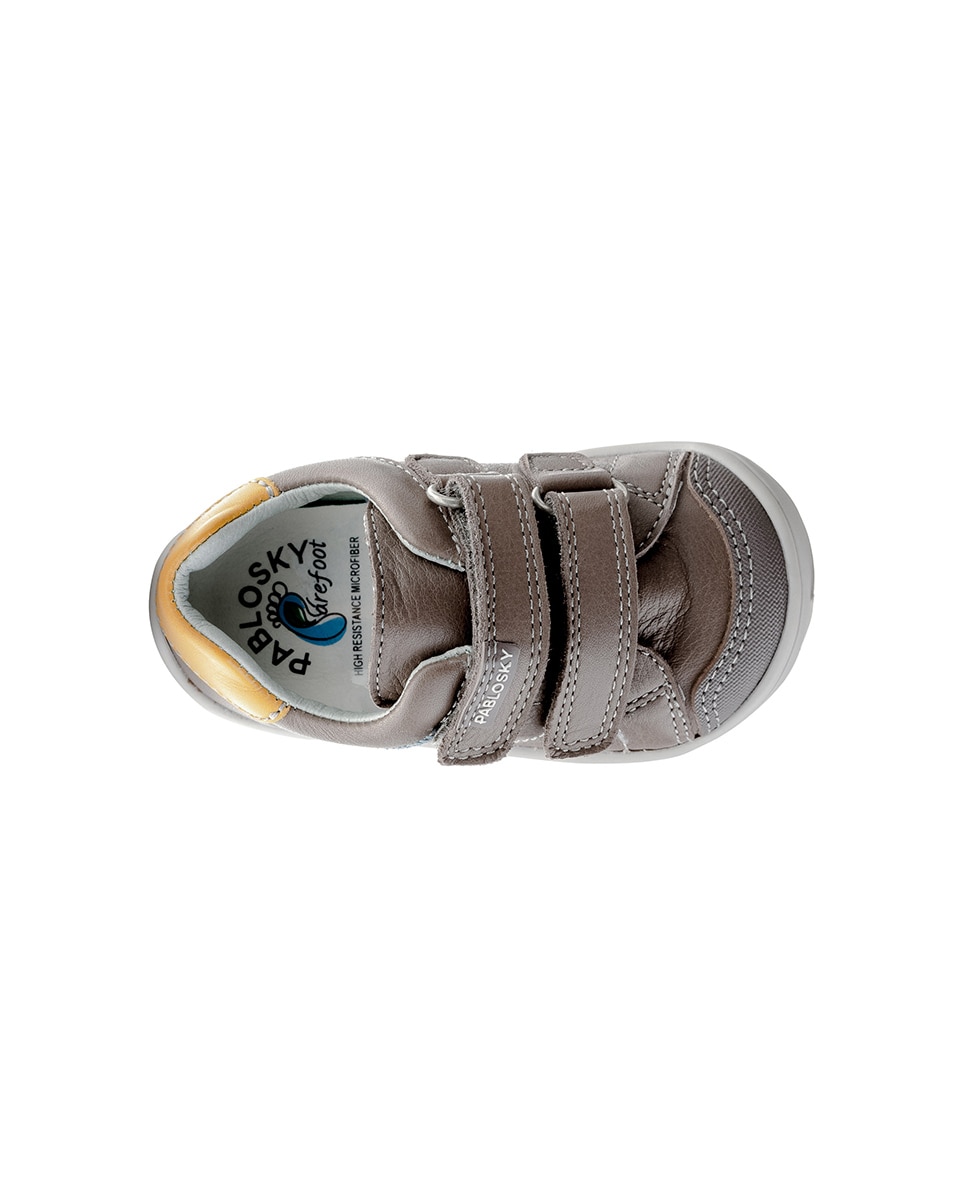 Pepitos de Bebés Pablosky de Pele com Velcro Cinzento-5