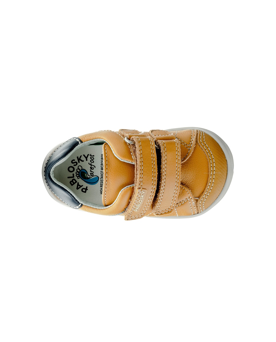 Pepitos de Bebés Pablosky de Pele com Velcro Amarelo-5