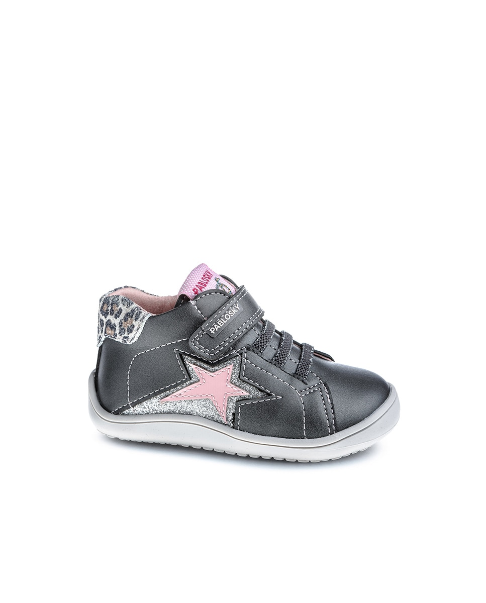 Botas de Bebés Pablosky Têxteis com Velcro Prata-1