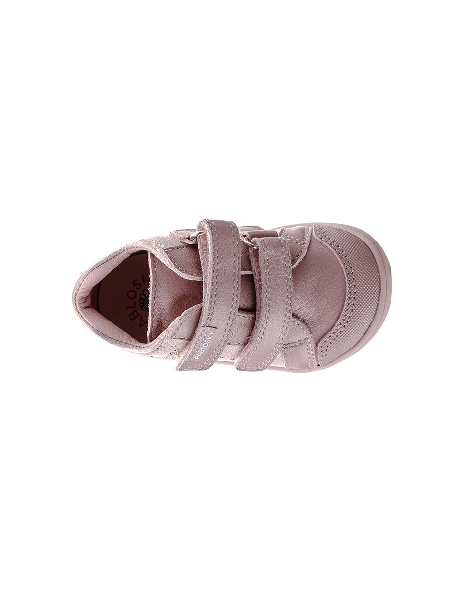 Botas para Bebés Pablosky de Pele com Velcro Rosa-5