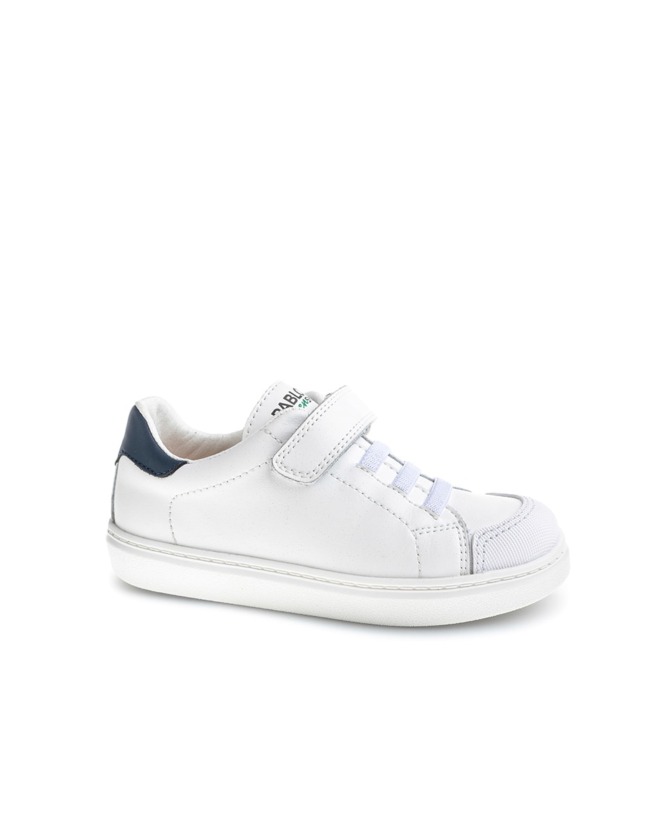 Sapatilhas Pablosky de Pele com Velcro Azul-1