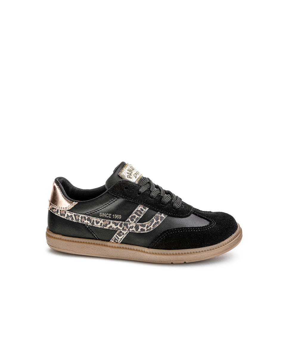 Sapatilhas Infantil Pablosky de Pele com Atacadores Preto-1