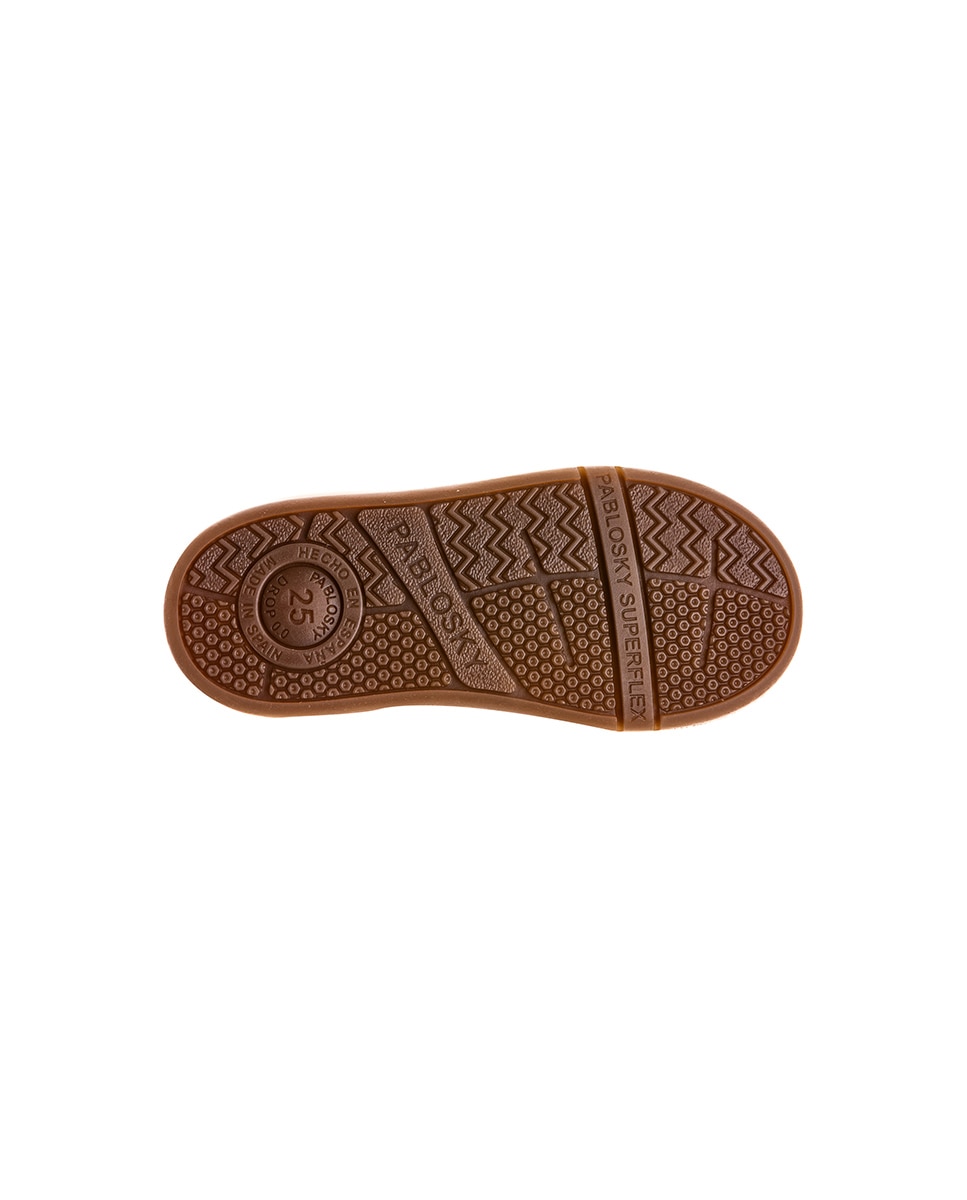Sapatilhas Desportivas Infantil Pablosky Barefoot de Pele com Velcro Preto-3