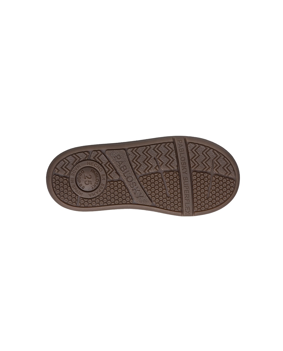 Sapatilhas Desportivas Infantil Pablosky Barefoot de Pele com Velcro Preto-4