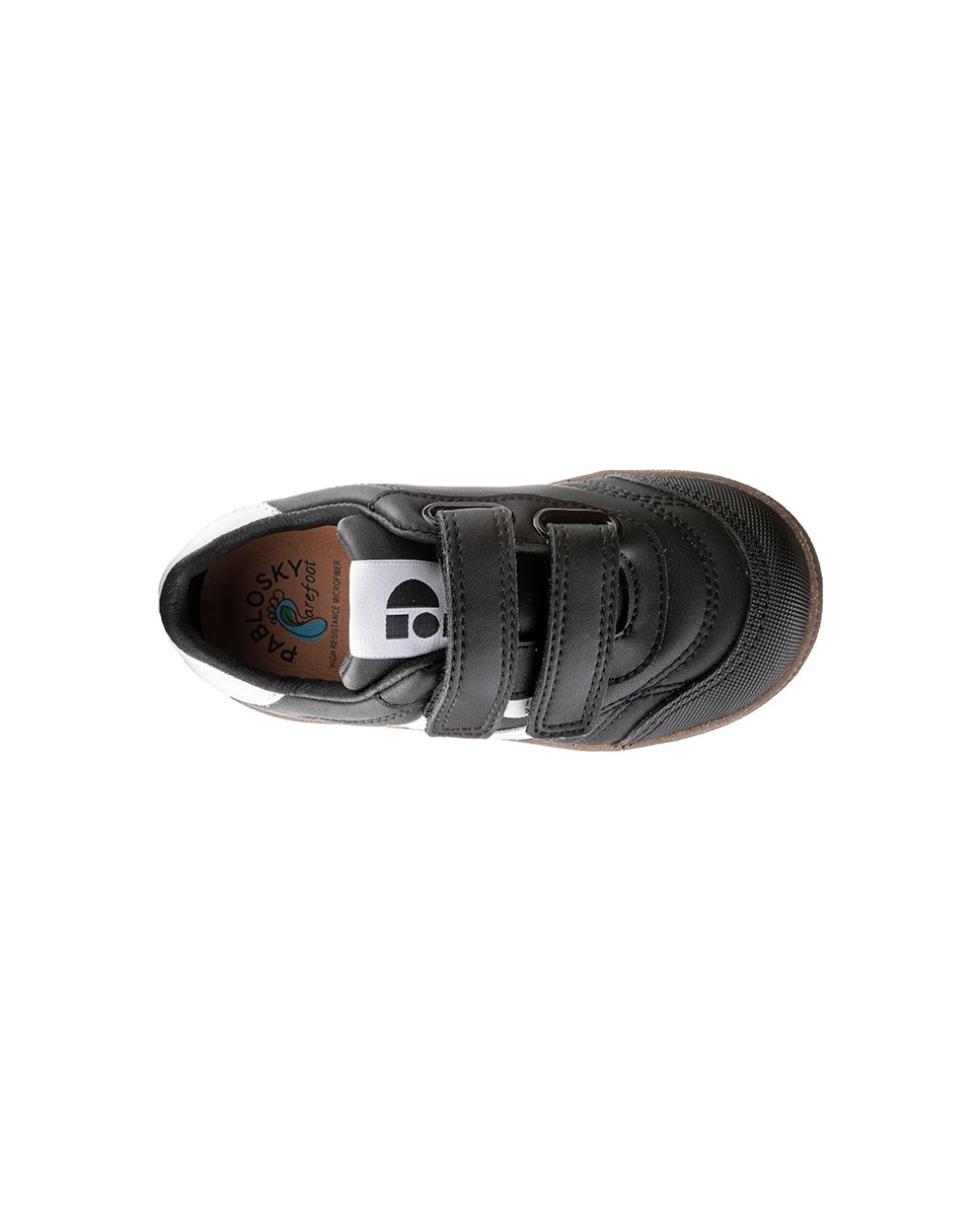 Sapatilhas Desportivas Infantil Pablosky Barefoot de Pele com Velcro Preto-6