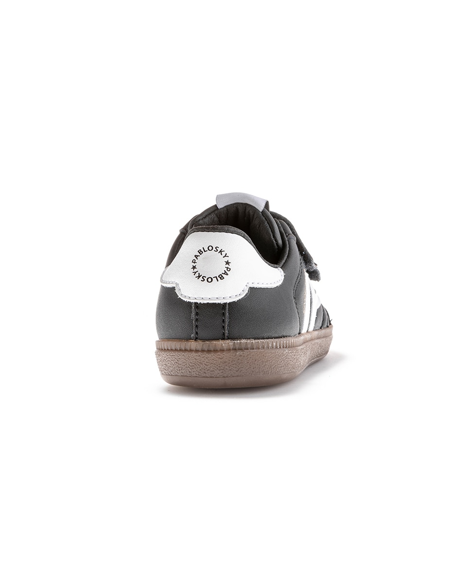 Sapatilhas Desportivas Infantil Pablosky Barefoot de Pele com Velcro Preto-7