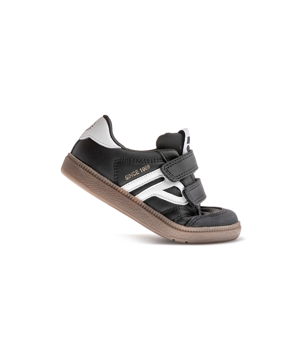 Sapatilhas Desportivas Infantil Pablosky Barefoot de Pele com Velcro Preto-8