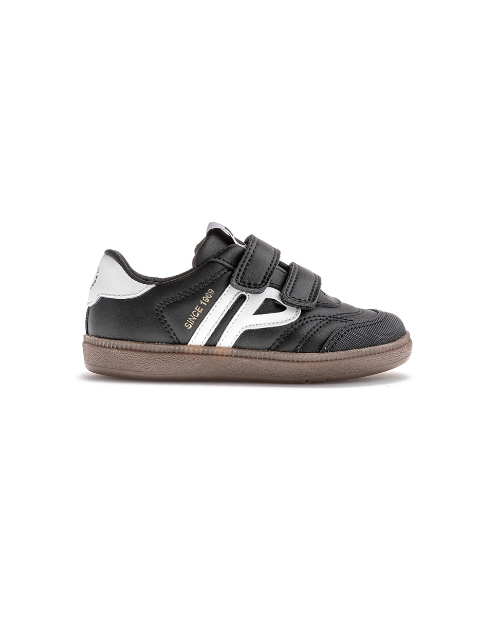 Sapatilhas Desportivas Infantil Pablosky Barefoot de Pele com Velcro Preto-9
