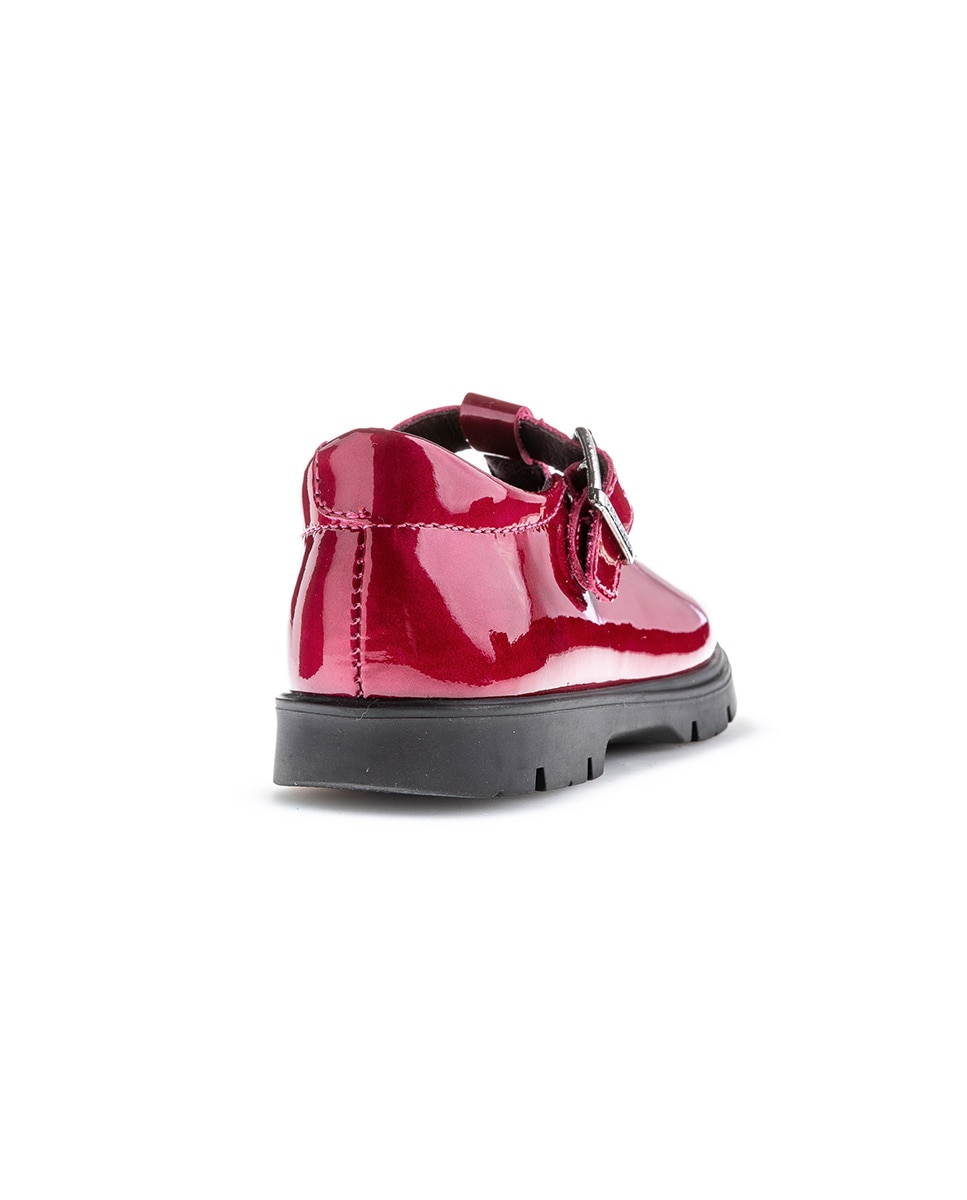 Sapatos de Presilha Infantil Pablosky de Pele com Fivela Rosa-5