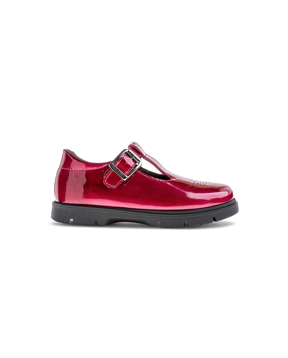 Sapatos de Presilha Infantil Pablosky de Pele com Fivela Rosa-7