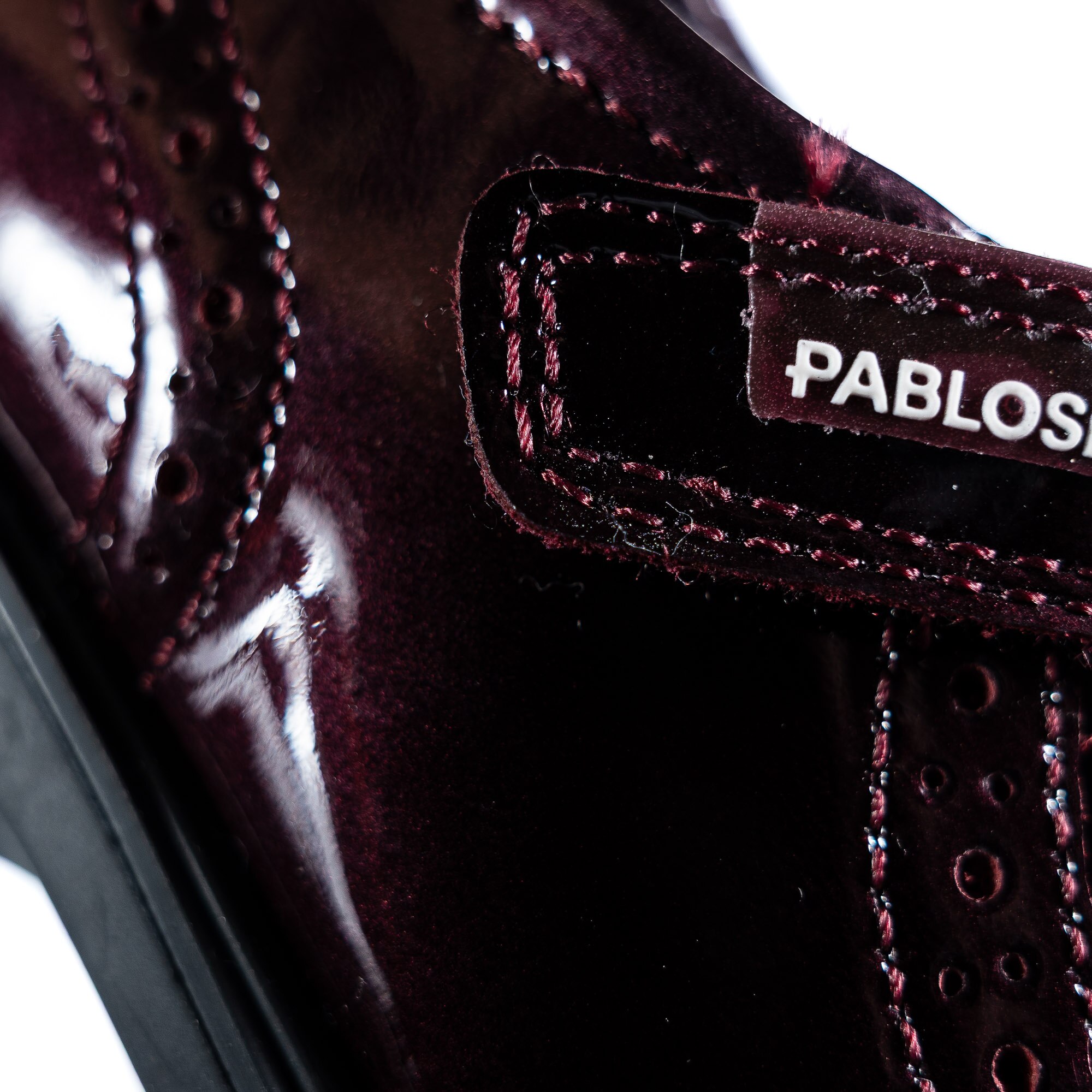 Sapatos de Presilha em Pele com Fecho Aderente para Uniforme Escolar Roxo-4