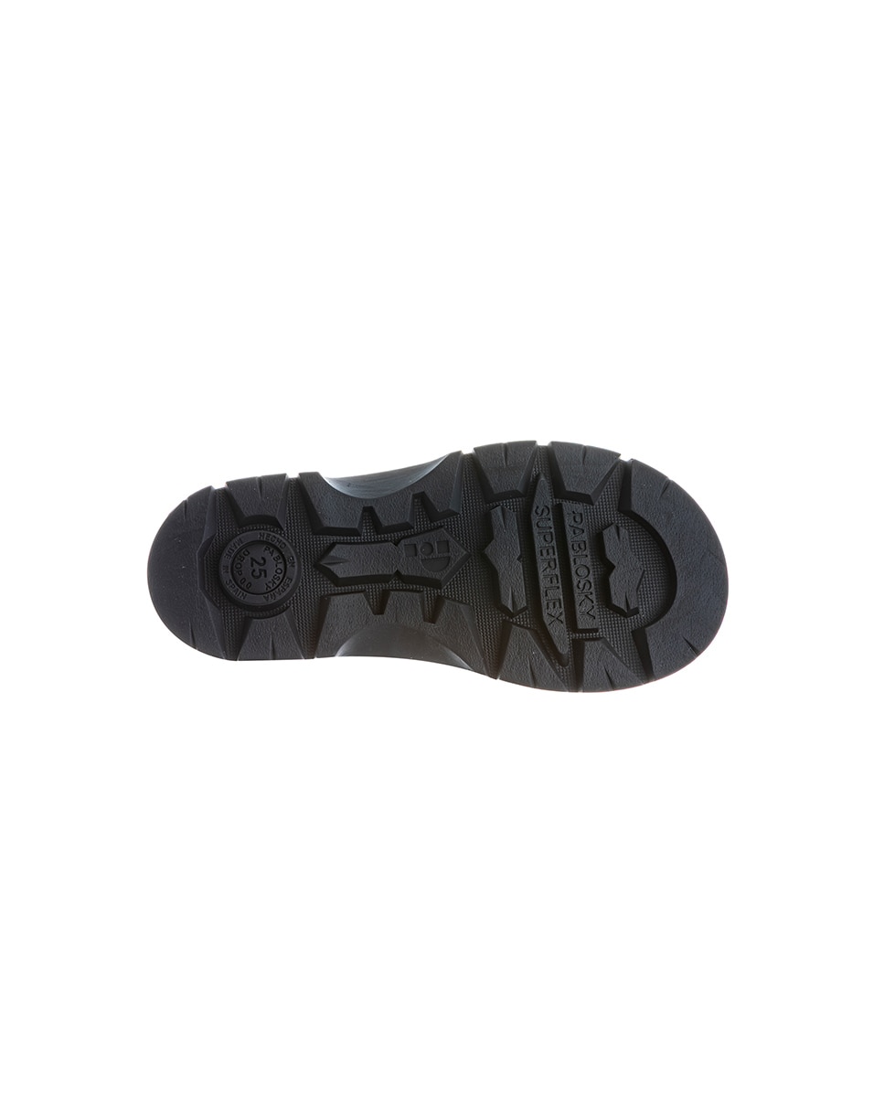 Mocassins Infantil Pablosky de Pele com Velcro Preto-3