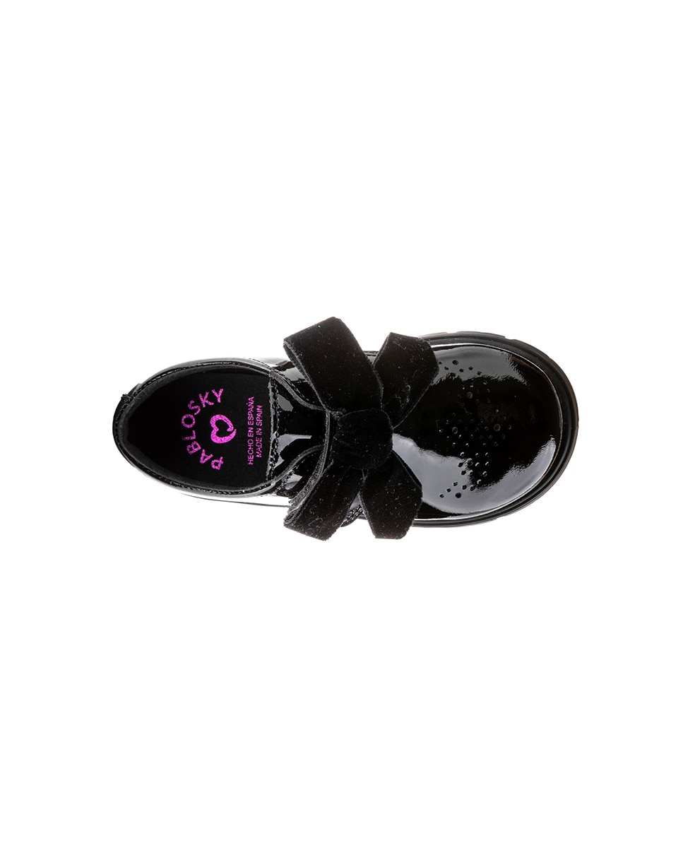 Mocassins Infantil Pablosky de Pele com Velcro Preto-4