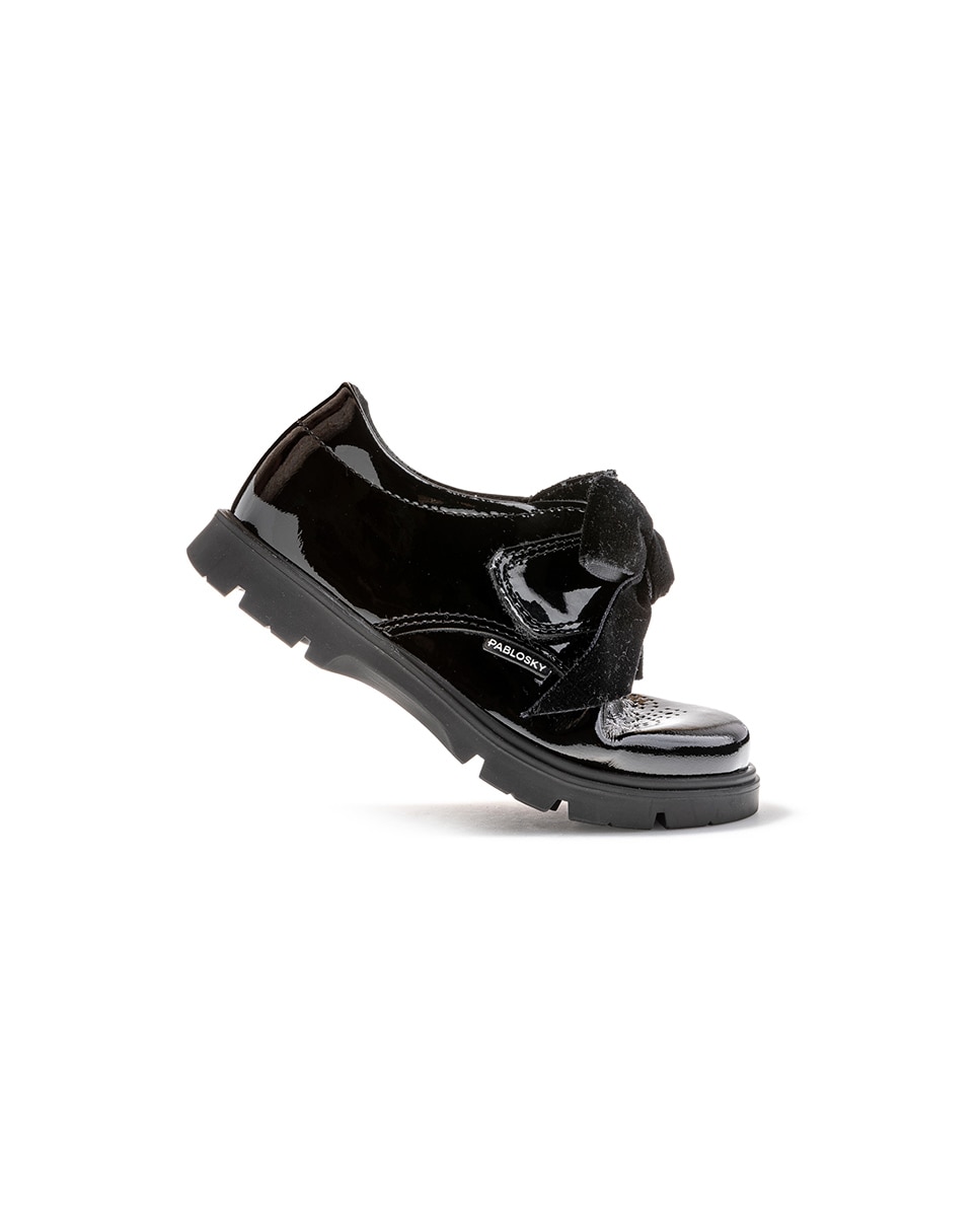Mocassins Infantil Pablosky de Pele com Velcro Preto-6