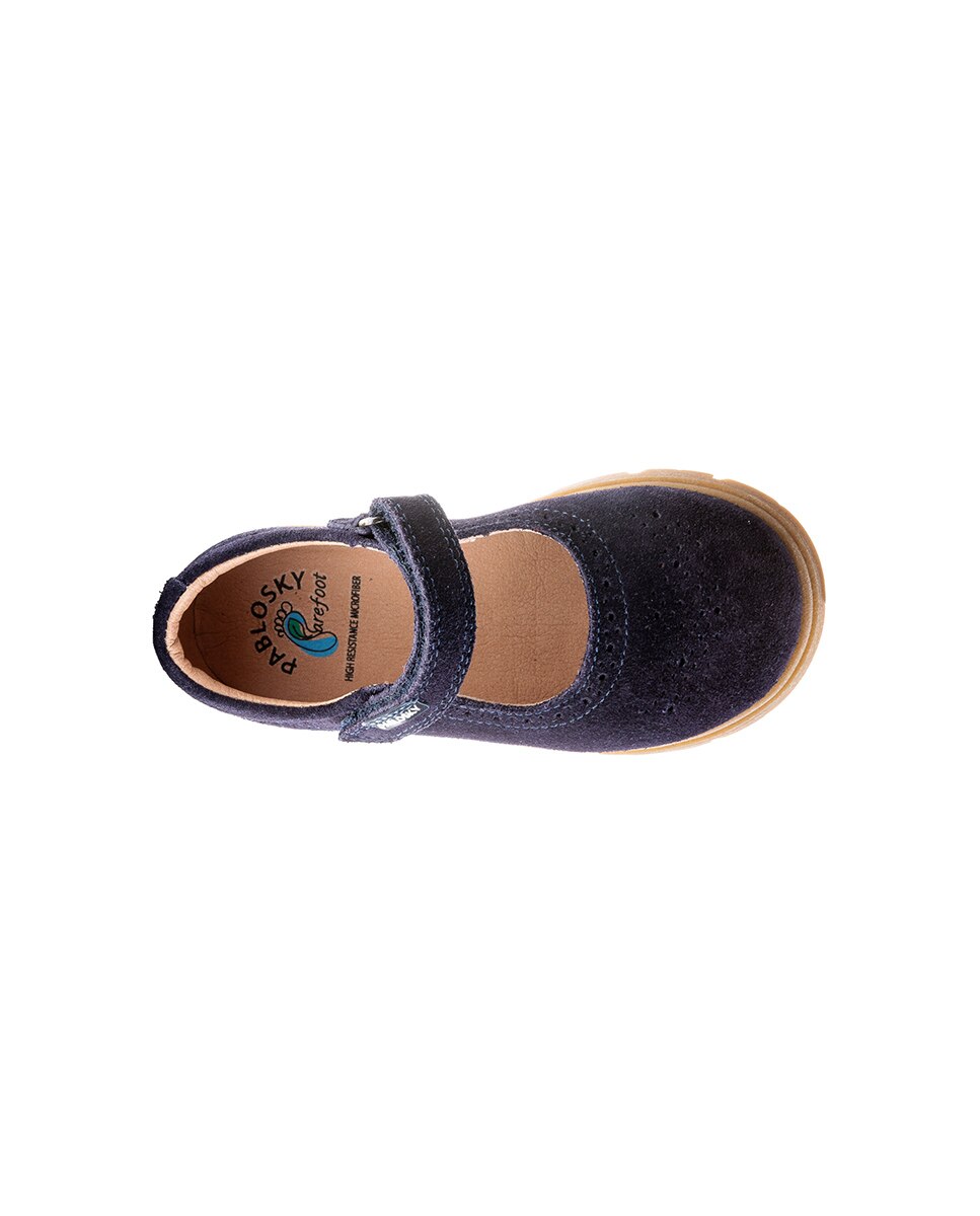 Sapatos de Presilha Infantil Pablosky de Pele com Velcro Azul-3