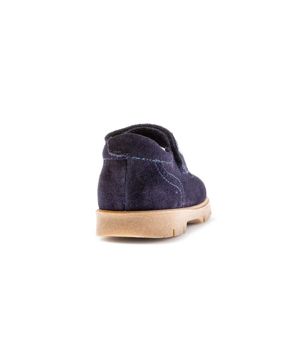 Sapatos de Presilha Infantil Pablosky de Pele com Velcro Azul-5