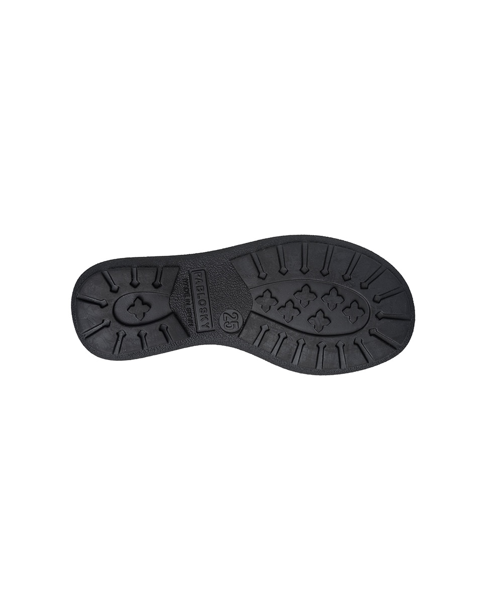 Sapatos de Presilha Infantil Pablosky de Pele com Velcro Natural-3