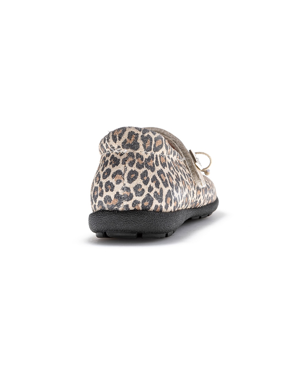 Sapatos de Presilha Infantil Pablosky de Pele com Velcro Natural-5