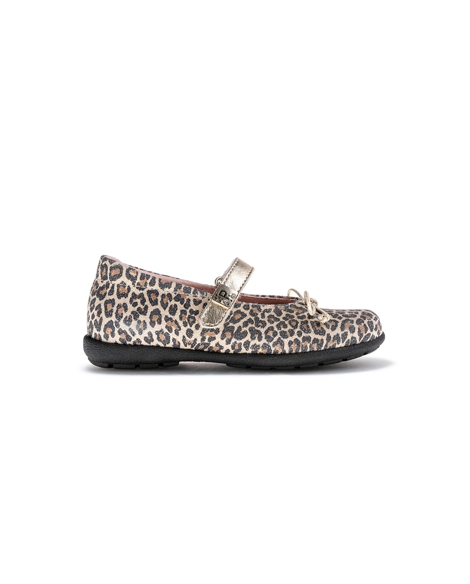 Sapatos de Presilha Infantil Pablosky de Pele com Velcro Natural-7