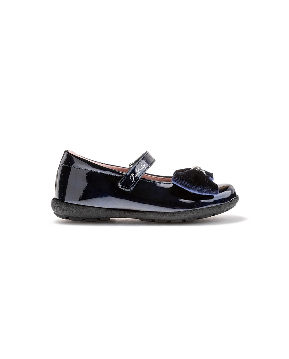 Sapatos de Presilha Infantil Pablosky de Pele com Velcro Azul-7