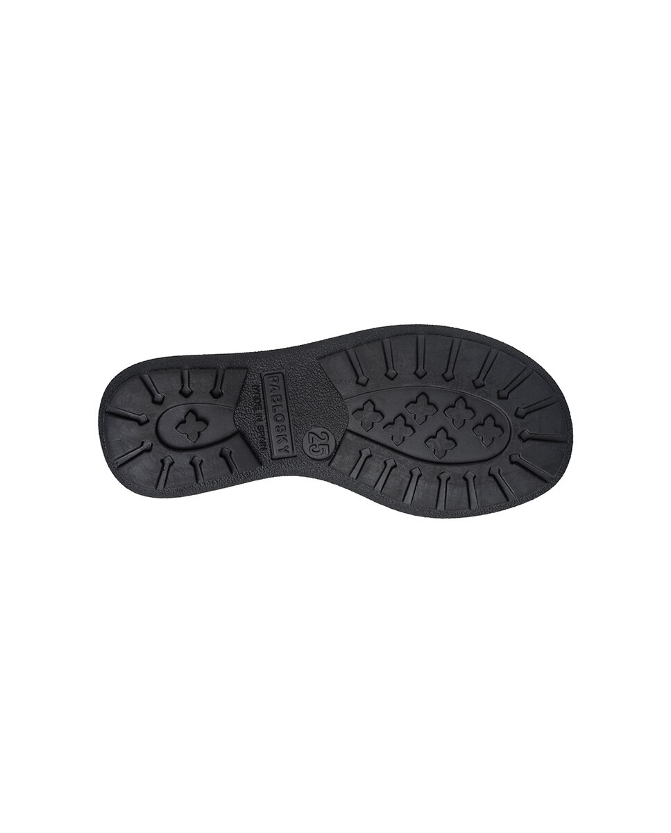 Sapatos de Presilha Infantil Pablosky de Pele com Elástico Preto-3