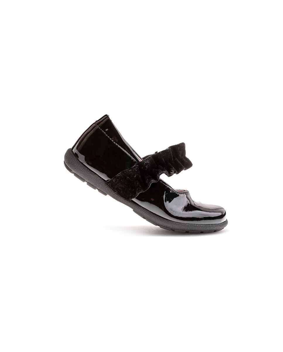 Sapatos de Presilha Infantil Pablosky de Pele com Elástico Preto-6