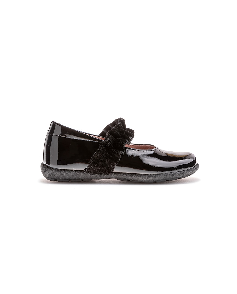 Sapatos de Presilha Infantil Pablosky de Pele com Elástico Preto-7