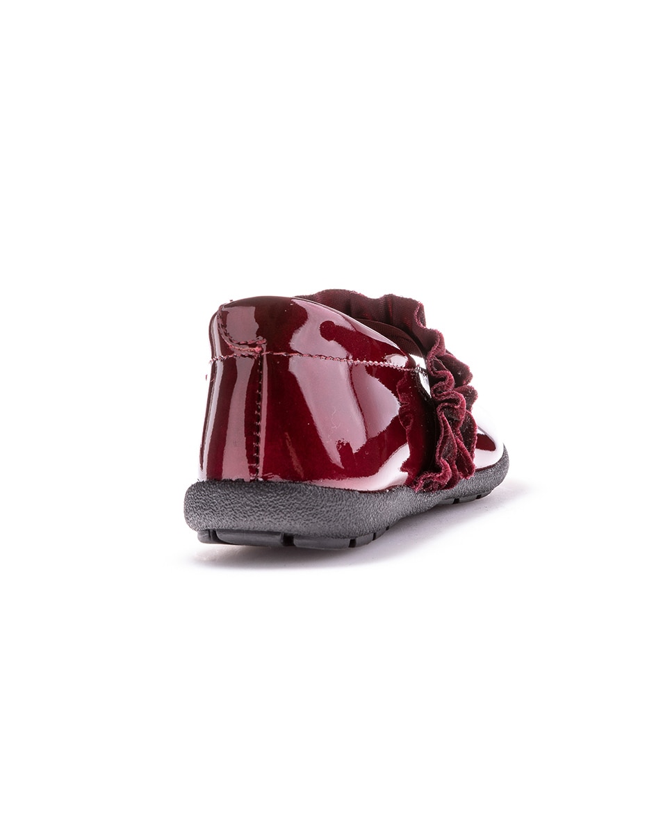 Sapatos de Presilha Infantil Pablosky de Pele com Elástico Vermelho-5