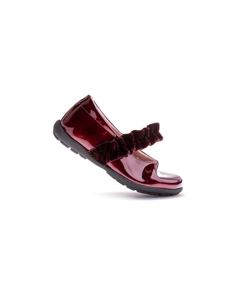 Sapatos de Presilha Infantil Pablosky de Pele com Elástico Vermelho-6