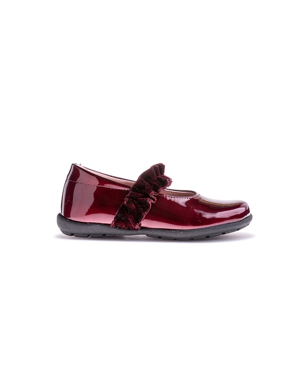 Sapatos de Presilha Infantil Pablosky de Pele com Elástico Vermelho-7