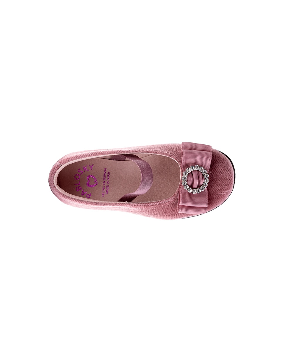 Sapatos de Presilha Infantil Pablosky com Elástico Rosa-4