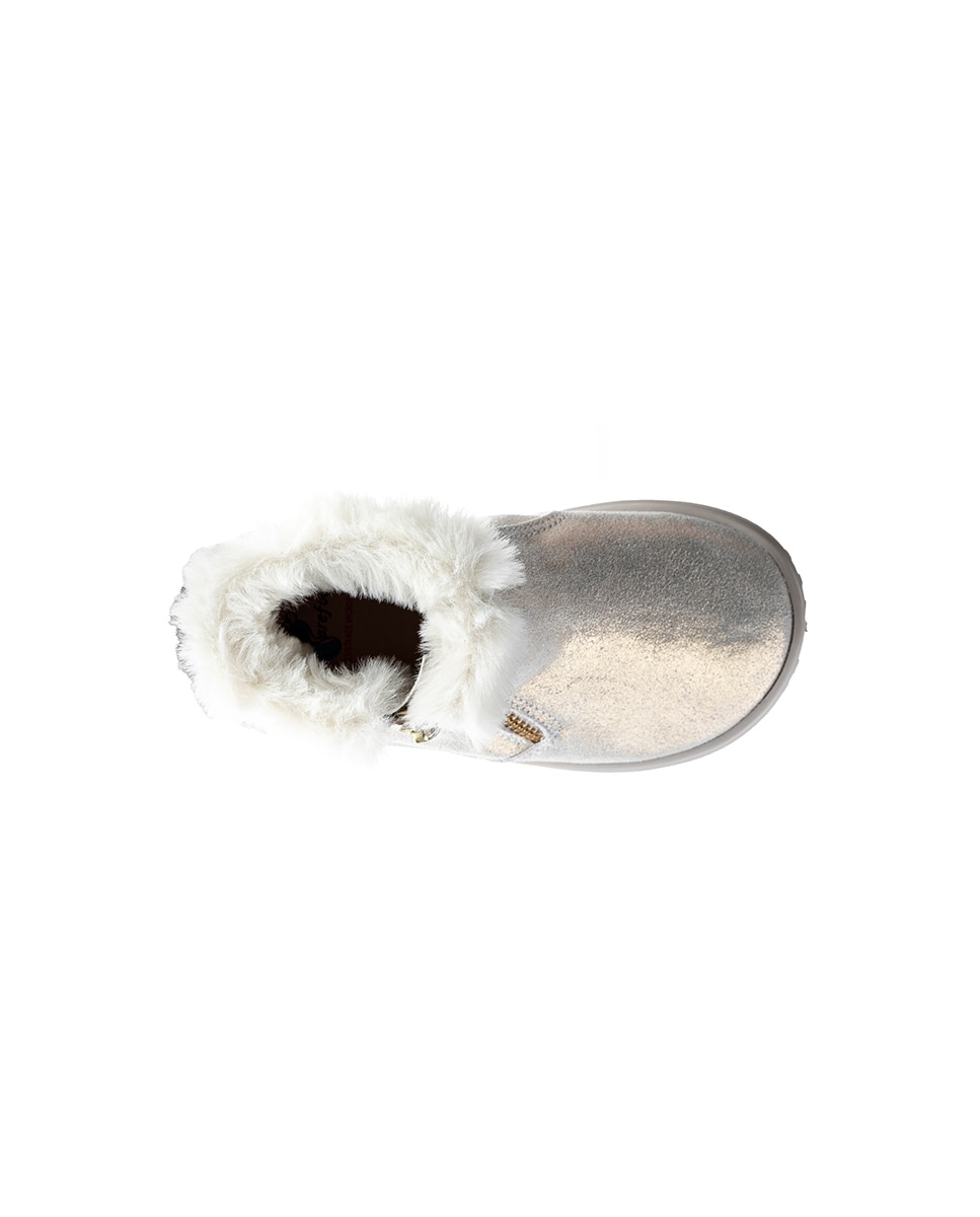 Botins Pablosky de Pele com Fecho Zip Branco-5