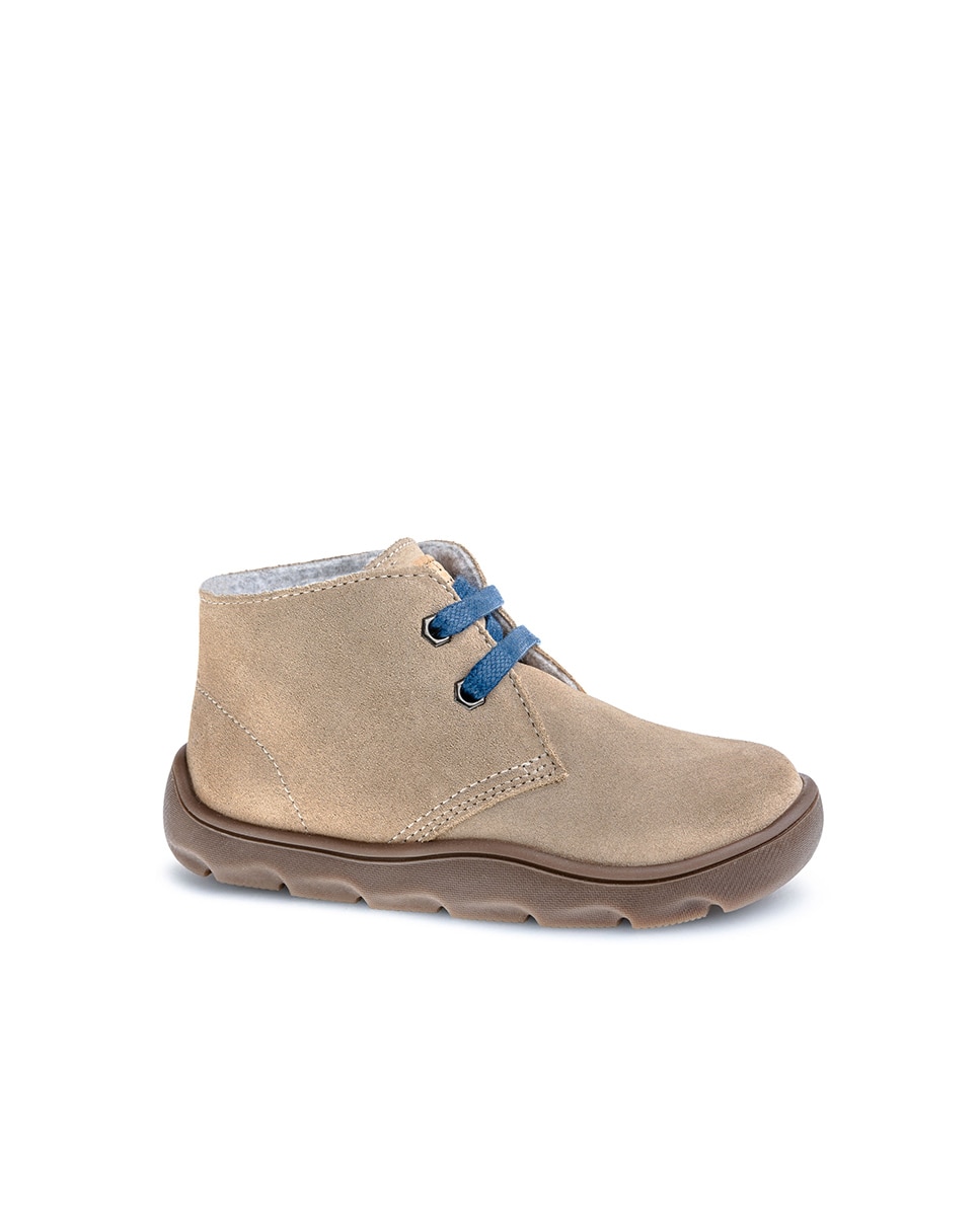 Botas Infantil Pablosky de Pele com Atacadores Bege-1