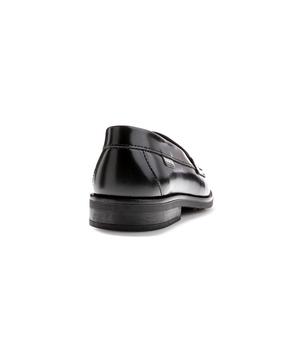 Mocassins em Pele para Uniforme Escolar Preto-4