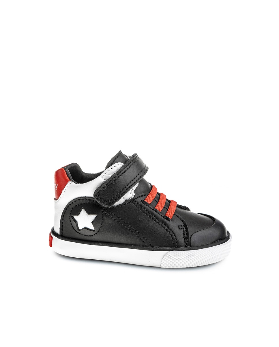 Botas para Bebés Pablosky de Pele com Velcro Preto-1