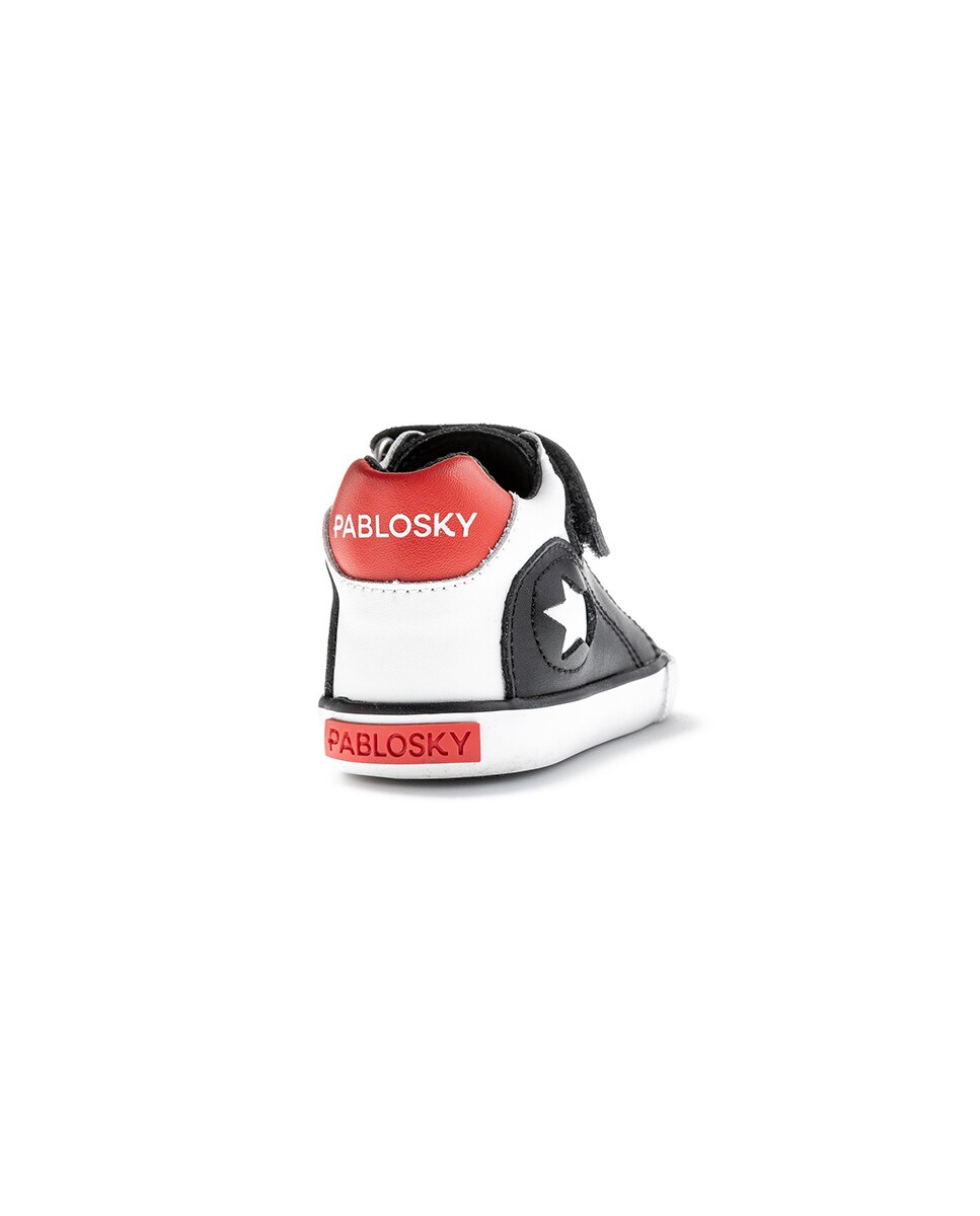 Botas para Bebés Pablosky de Pele com Velcro Preto-5